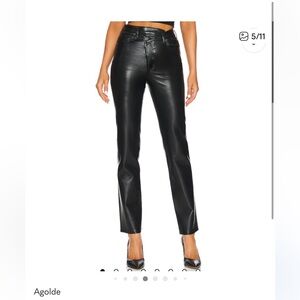 Agolde Asymmetrical Leather Pants